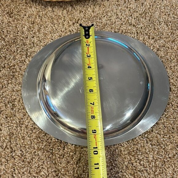 NWT Vintage Sizzling Platters Rattan Wood trays Set of 4 Steak‎ Grill plates - Picture 9 of 12